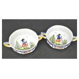 Quimper France Bowls (Pair) - Prince William Plate (England) - Norway Tray - Paris Doll