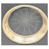 Vintage Sanborns Strad 925 Sterling Silver Plate w Glass Center & Mexico Sterling Plate and 3 Candle Holders