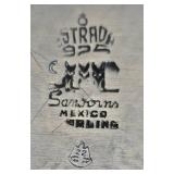 Vintage Sanborns Strad 925 Sterling Silver Plate w Glass Center & Mexico Sterling Plate and 3 Candle Holders