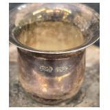 Vintage Sanborns Strad 925 Sterling Silver Plate w Glass Center & Mexico Sterling Plate and 3 Candle Holders