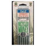 Vintage Cross Pen & Pencil Set - Pentel PRS-6 Pen Set- Eagle Greenbacks 6-Pack Pencils