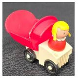Vintage Fisher-Price Little People, Picnic Tables, 5 Chairs, Cars & Figures