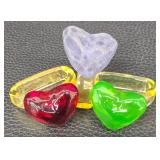 Colorful Crochet Scarf With Turquoise Border & 6 Napkin Rings Set