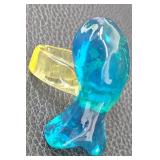 Colorful Crochet Scarf With Turquoise Border & 6 Napkin Rings Set