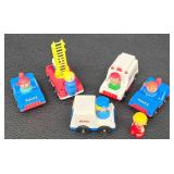 Vintage Fisher-Price Little People Service Vehicles & 1976 Kenner Tree Tots Fireman Figure