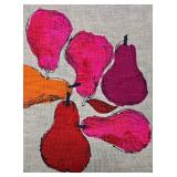 MP - Vintage Pear Print Fabric 44-Inch Wide - Bright Pink/Orange/Purple Pear Pattern
