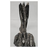 MP - Orthoceras Fossil in Marble Tower 9.25in Tall & Flat Marble Fossil 5.5x6.5in