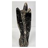 MP - Orthoceras Fossil in Marble Tower 9.25in Tall & Flat Marble Fossil 5.5x6.5in