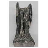 MP - Orthoceras Fossil in Marble Tower 9.25in Tall & Flat Marble Fossil 5.5x6.5in