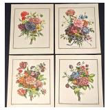 The Hammer Museum Floral Bouquet Prints (Lot of 4)