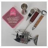 Lazy Fish Corkscrew Barware Set - 6.5in Corkscrew, Jigger (3/4 oz), Bottle Opener