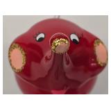De Carlini Vintage Hand-Blown Glass Circus Elephant Ornament - Italian