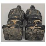 Terracotta Warrior Figures - 4 Vintage Statues, Tallest 4 in, One Hat Chipped