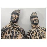 Terracotta Warrior Figures - 4 Vintage Statues, Tallest 4 in, One Hat Chipped
