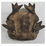 Three Metal Frog Sculptures - Vintage Garden Decor (Lot of 3)