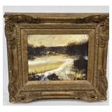 Framed Vintage Oil on Canvas Landscape