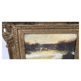 Framed Vintage Oil on Canvas Landscape