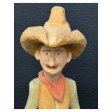 Pair of Hand-Carved Cowboy Figurines