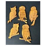 Wooden Owl Hand Carvings Wall Hangings