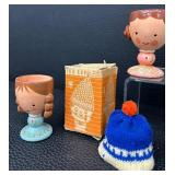 Vintage Handmade Wooden Egg Cups by Sevi - Italy