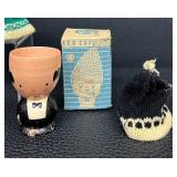 Vintage Handmade Wooden Egg Cups by Sevi - Italy