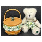 Longaberger Horizon of Hope Basket, Boyds Bear "Hope L. Bearywell, Longaberger Lots of Luck Basket & Boyd