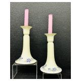 Antique Hand Painted T & V Limoges France Floral Porcelain Candlesticks & Vases
