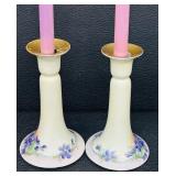 Antique Hand Painted T & V Limoges France Floral Porcelain Candlesticks & Vases