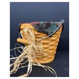 Set of Three Collectible Handcrafted Longaberger Baskets including a Longaberger 2002 Autumn Pail Basket