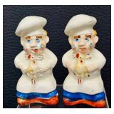 Vintage Ceramic Chef & Baker Figurine Salt and Pepper Shaker Sets
