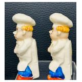 Vintage Ceramic Chef & Baker Figurine Salt and Pepper Shaker Sets