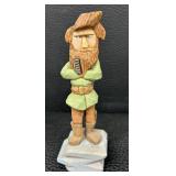 Hand-Carved Wooden Figurines Set includes Rustic Lumberjack Scene