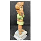 Hand-Carved Wooden Figurines Set includes Rustic Lumberjack Scene