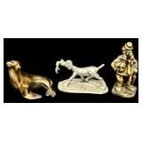 Fine Pewter Gallery Figurines - Dog, Seal & Clown (Lot of 3)