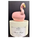 D.L. & Co Stone Fruit Candle  - 60 Hours Illumination and Ceramic Flamingo Candle Holder