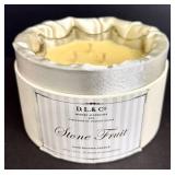 D.L. & Co Stone Fruit Candle  - 60 Hours Illumination and Ceramic Flamingo Candle Holder