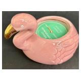 D.L. & Co Stone Fruit Candle  - 60 Hours Illumination and Ceramic Flamingo Candle Holder
