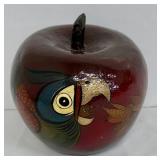 Decorative Gourd - Hand-Painted Birds & Frog Motif