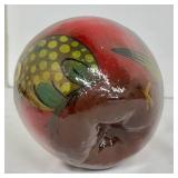 Decorative Gourd - Hand-Painted Birds & Frog Motif