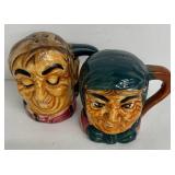 Vintage Toby Mug Style Salt and Pepper Shaker Set