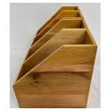 Set of Four Levenger Wood Desk Organizers / Magazine Holders