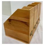 Set of Four Levenger Wood Desk Organizers / Magazine Holders