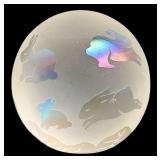 Arthur Court Designs 4-Inch Earth Globe Paperweight - Frosted Glass Globe on Stand