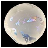 Arthur Court Designs 4-Inch Earth Globe Paperweight - Frosted Glass Globe on Stand