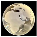 Arthur Court Designs 4-Inch Earth Globe Paperweight - Frosted Glass Globe on Stand