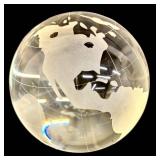 Arthur Court Designs 4-Inch Earth Globe Paperweight - Frosted Glass Globe on Stand