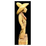 JDC 1980 Cowboy Hand-Carved Wooden Figure 11-Inch Tall