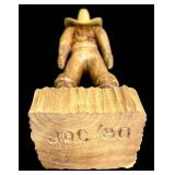 JDC 1980 Cowboy Hand-Carved Wooden Figure 11-Inch Tall