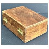 Wooden Box and Fly Box including Assortment Fishing Flies