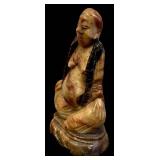 Soapstone Buddha Figurine & Fossil Fish Slab